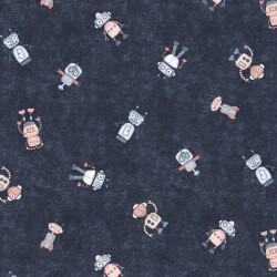 Robot digitale organico in jersey di cotone - blu scuro