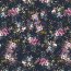 Jersey de coton Digital Flowers - bleu foncé