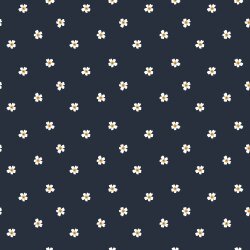 French Terry flowers - dark blue