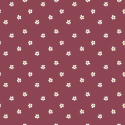 French Terry flowers - dark wine red