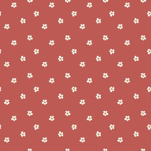 French Terry flowers - fiery coral