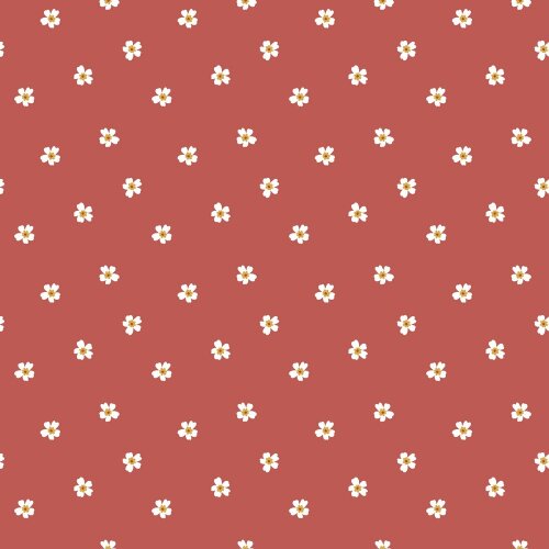 French Terry fleurs - corail ardent