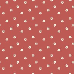 French Terry flores - coral ardiente
