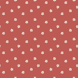 French Terry flores - coral ardiente