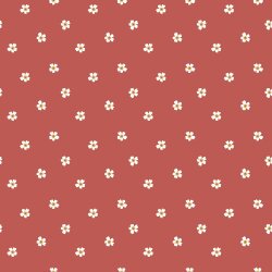 French Terry fleurs - corail ardent