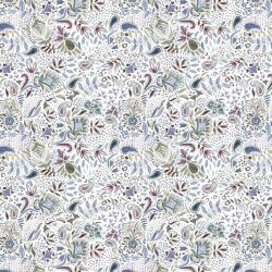 French Terry digitale paisley - wit