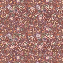 French Terry Digital Paisley - ruby red