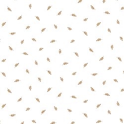 Cotton Jersey Bio Bladeren - wit