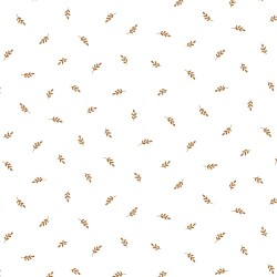 Cotton Jersey Organic Leaves - white