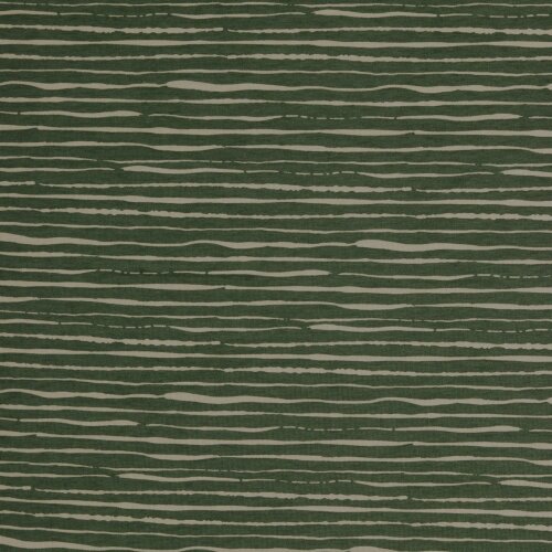 Cotton jersey organic stripes - dark olive