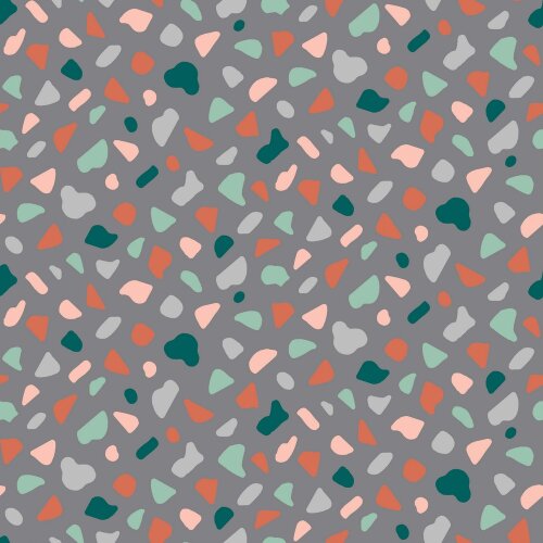 Katoenen jersey Organic GRAPHIC stippen - steengrijs/grijs