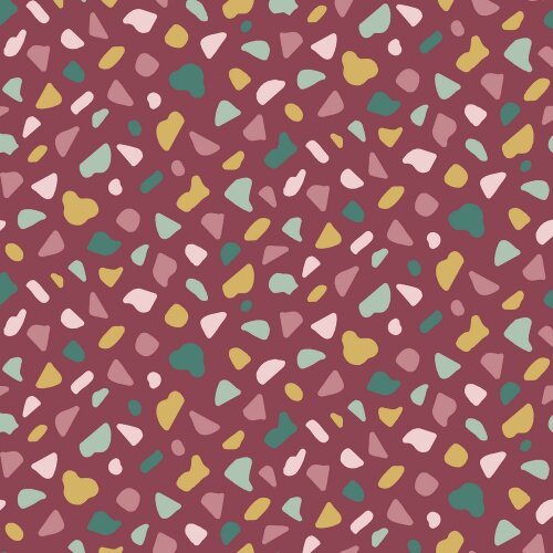 Cotton jersey Organic GRAPHIC dots - light berry