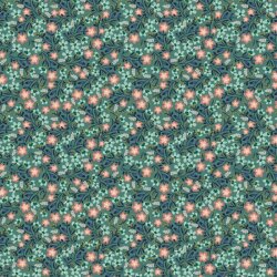 Jersey de coton Petites fleurs bio - émeraude