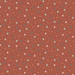 Cotton jersey Organic small flowers - stone red