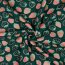 Katoenen jersey glitter aardbeien - smaragd