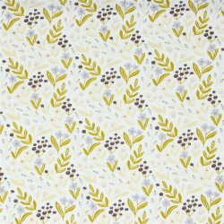 Katoenen jersey glitter bloemen - wit