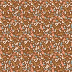 Jersey di cotone Organic small FLOWER - nocciola