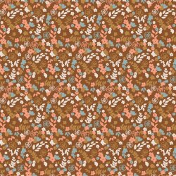 Jersey di cotone Organic small FLOWER - nocciola