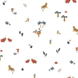 Cotton jersey animals - white