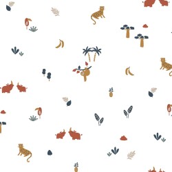 Animaux en jersey de coton - blanc