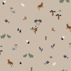 Katoenen jersey dieren - zand
