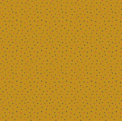 Bavlněný žerzejový puntík - medově žlutý