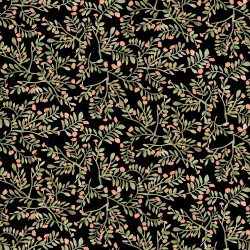 Baumwolljersey Digital Blätter - schwarz