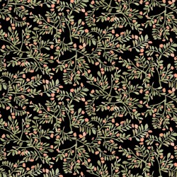 Baumwolljersey Digital Blätter - schwarz