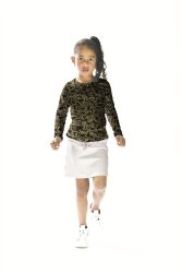 Cotton Jersey Digital Leaves - wit