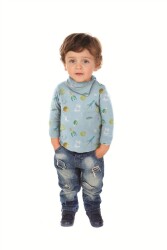 French Terry Digital Space - azzurro