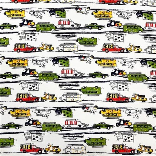 Cotton jersey vehicles road white