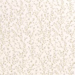 Jersey di cotone Digital delicato rami di fiori crema