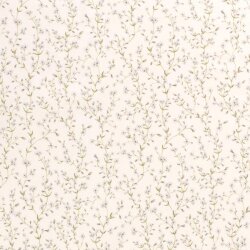 Cotton jersey Digital delicate flower branches cream