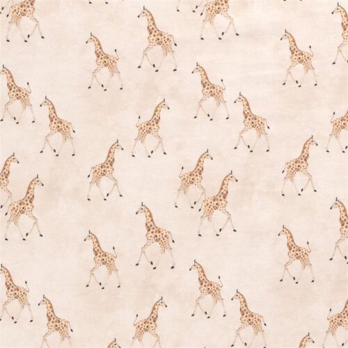 Cotton jersey Digital giraffe cream beige