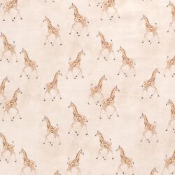 Jersey de coton Girafe numérique crème beige