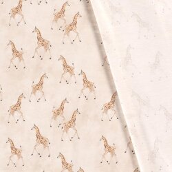 Cotton jersey Digital giraffe cream beige