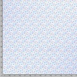 Jersey de coton confetti numérique pluie bébé bleu
