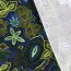 Katoenen jersey digitale polka dot bloemen limoen blauw