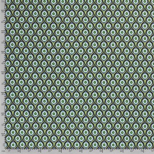 Jersey di cotone digitale floreale vimini verde lime