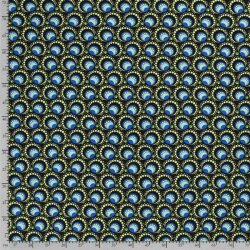 Jersey de coton Digital Retro Mandala bleu lime