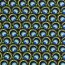 Katoenen jersey Digital Retro Mandala lime blauw