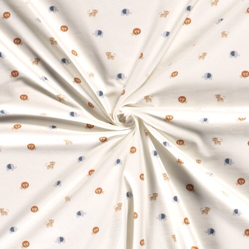Baumwolljersey kleine Safaritiere- creme