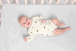 Katoenen jersey kleine appels crème