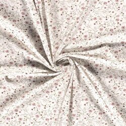 Jersey de algodón delicado flor zarcillos crema
