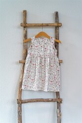 Jersey de coton fleurs délicates vrilles crème