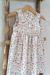 Jersey de coton fleurs délicates vrilles crème