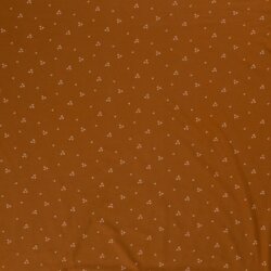 Cotton jersey small star flowers camel