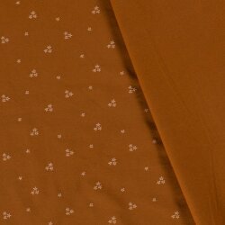Cotton jersey small star flowers camel