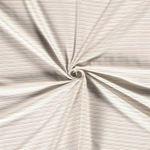 Jersey de algodón finas rayas beige crema