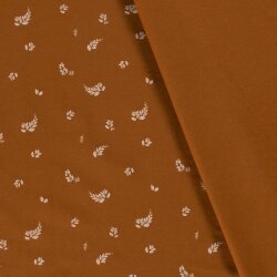 Jersey di cotone pioggia foglie cammello